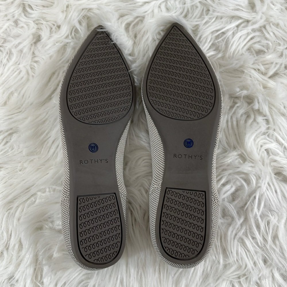 ROTHY’S The Point in Flax Birdseye Size 7.5 Flats Slip On Shoes - Picture 10 of 14